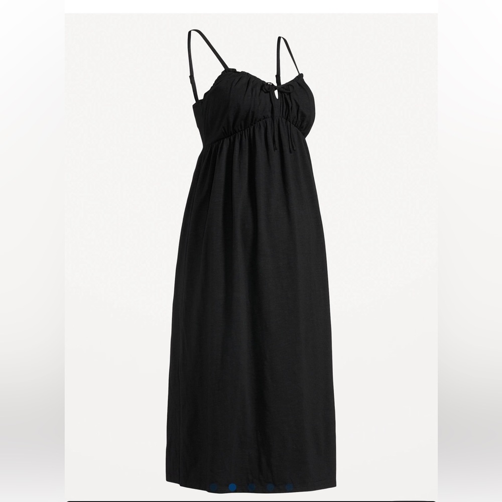 Old Navy Maternity Black Fit & Flare Midi Dress Size M Sleeveless